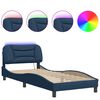 vidaXL Bedframe met LED zonder matras "Hvar" 90x200 cm stof blauw