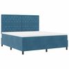 vidaXL LED Box Spring Bed met matras Donkerblauw 180 x 200 cm Fluweel