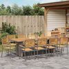 vidaXL Tuin eettafelset 11 pcs Grijs en Bruin poly rattan