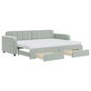 vidaXL Slaapbank onderschuifbed en lades 80x200 cm fluweel lichtgrijs