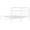 vidaXL Bedframe met hoofdbord metaal wit 140x200 cm