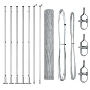 vidaXL Afrasteringspaal Zilverkleurig