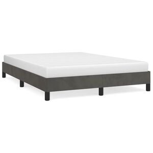vidaXL Bedframe zonder matras 140x190 cm fluweel donkergrijs