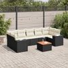 vidaXL 8-delige Loungeset met kussens poly rattan zwart