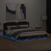 vidaXL Bedframe met hoofdbord en LED gerookt eikenkleur 160x200 cm