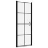 vidaXL Douchedeur 91x195 cm gehard glas zwart