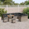 vidaXL Tuin Sofa Set 12 pcs Grijs Poly rattan en gepoedercoat staal
