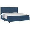 vidaXL Boxspring bed met matras met hoofdeinde Blauw 200 x 200 cm Stof