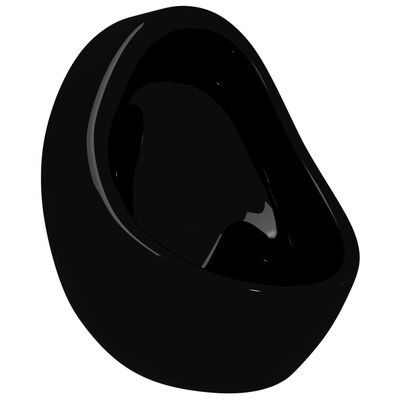 vidaXL Wandurinoir met spoelklep keramiek zwart