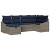 vidaXL Bankstel met kussen 3 pcs poly rattan
