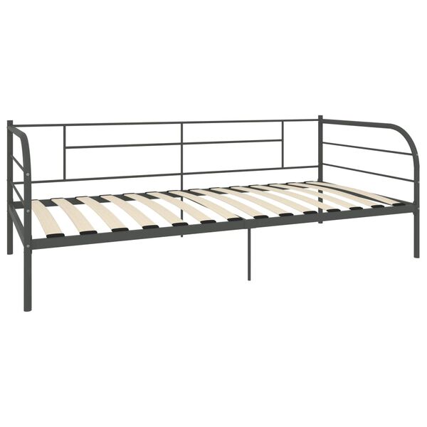 vidaXL Bedbank metaal grijs 90x200 cm