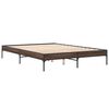 vidaXL Bedframe bewerkt hout metaal bruin eikenkleur 140x200 cm