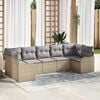 vidaXL Tuin Sofa Set Beige poly rattan