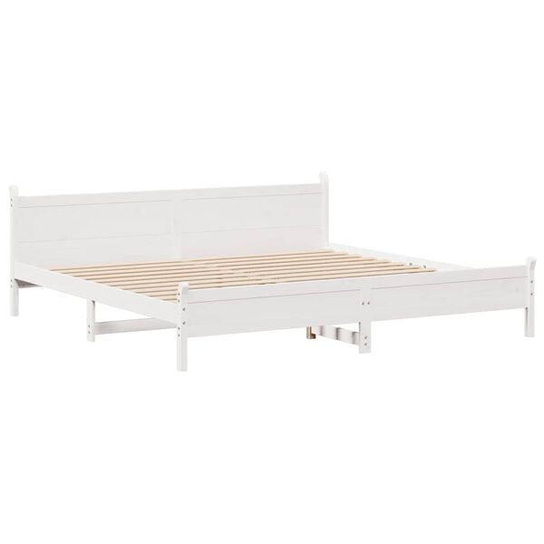 vidaXL Bedframe zonder matras massief grenenhout wit 200x200 cm