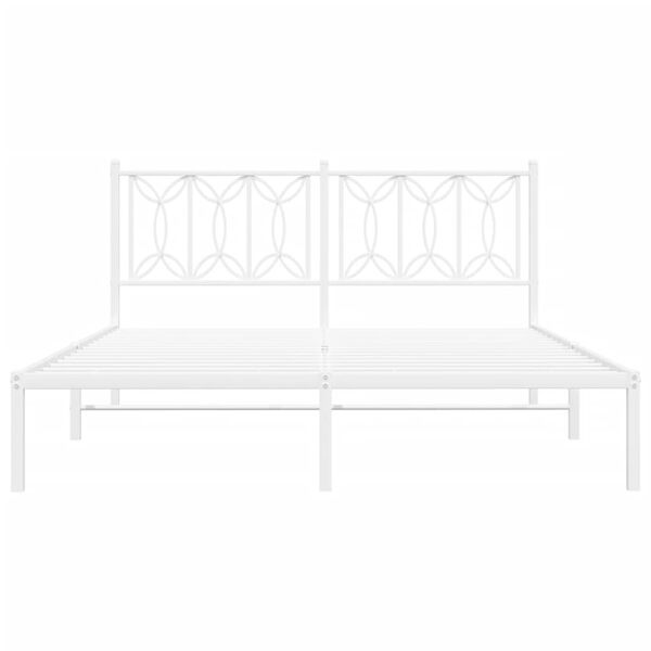 vidaXL Bedframe met hoofdbord metaal wit 160x200 cm