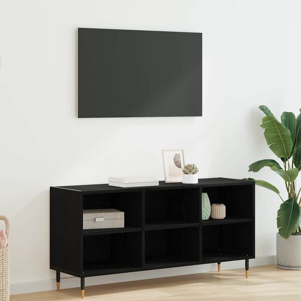 vidaXL TV-kast Zwart Eiken 103,5 x 30 x 50 cm Bewerkt hout