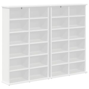 vidaXL CD Kast 2 st Wit 60 x 17 x 92 cm Bewerkt hout