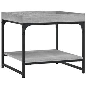 vidaXL Salontafel 49,5x49,5x45 cm bewerkt hout grijs sonoma eikenkleur