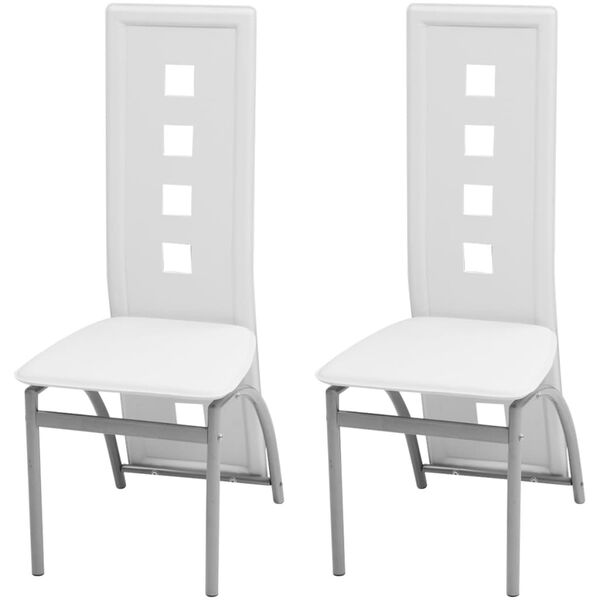 vidaXL Eetkamerstoelen 2 st kunstleer wit