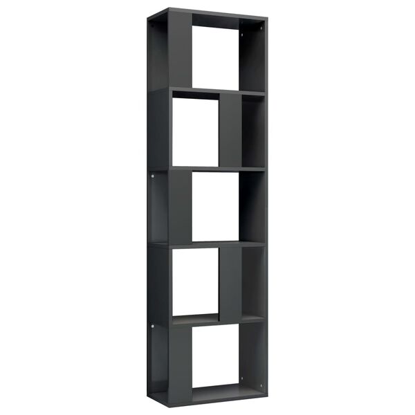 vidaXL Boekenkast/kamerscherm 45x24x159cm bewerkt hout hoogglans grijs
