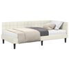 vidaXL Hoekbedframe met Matras 2 st Cr&egrave;me 100 x 200 cm Fluweel