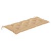 vidaXL Bank Batavia met beige kussen 120 cm massief teakhout