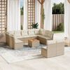 vidaXL 12-delige Loungeset met kussens poly rattan beige