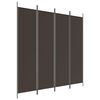 vidaXL Kamerscherm met 4 panelen 200x200 cm stof bruin