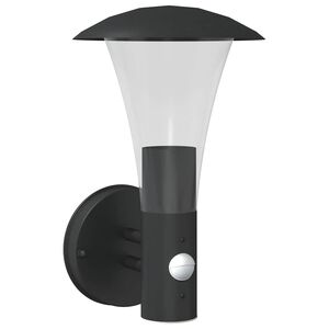 vidaXL Buitenwandlamp met sensor roestvrij staal zwart