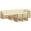 vidaXL Sofa-Sets 9 pcs Wit en cr&egrave;mekleurig Massief Acaciahout