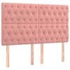 vidaXL Boxspring met matras fluweel roze 140x190 cm