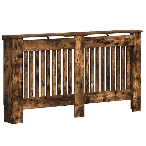 vidaXL Radiatorafdekking Gerookt eiken 152 x 19 x 81,5 cm Bewerkt hout