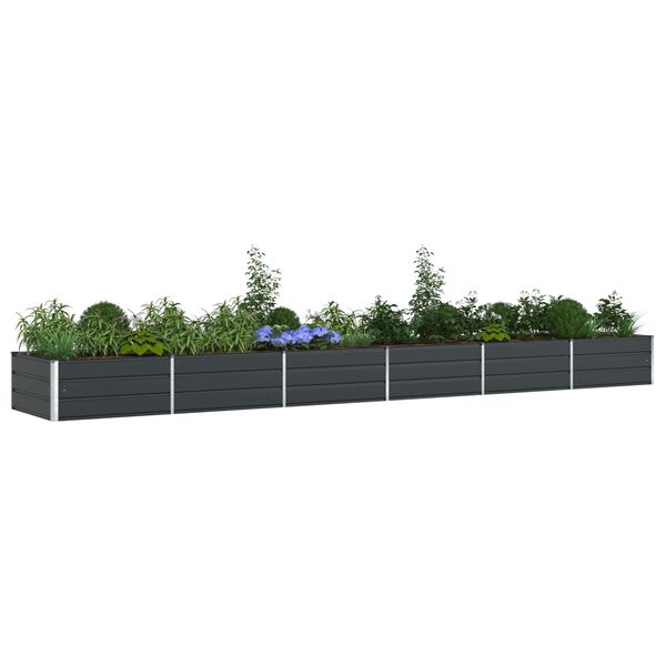 vidaXL Plantenbak Antraciet 195 x 100 x 45 cm Gegalvaniseerd staal