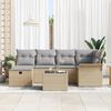 vidaXL Tuin Sofa Set met kussen met opslag 7 pcs Poly riet