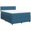 vidaXL Boxspring met matras fluweel blauw 140x190 cm
