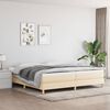 vidaXL Boxspring bed stof cr&egrave;mekleurig 200x200 cm