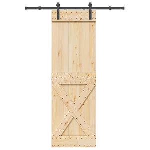 vidaXL Schuifdeur met beslag 70x210 cm massief grenenhout