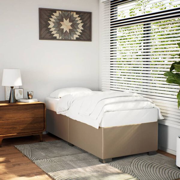 vidaXL Bedframe kunstleer cappuccinokleurig 90x200 cm