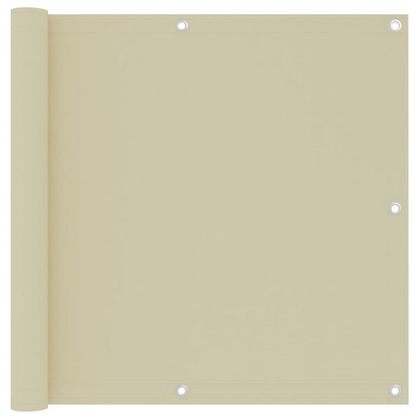 vidaXL Balkonscherm 90x500 cm oxford stof cr&egrave;me