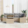 vidaXL Tuin Sofa Set met kussen met opslag 6 pcs beige en lichtgrijs