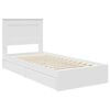 vidaXL Opslag bed met hoofdeinde met lade Wit 90 x 190 cm Bewerkt hout