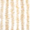 vidaXL Vliegengordijn 118x220 cm chenille beige en wit