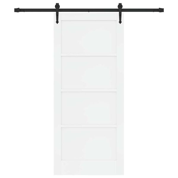 vidaXL Schuifdeur ORKDAL Wit 86 x 198,5 cm Massief grenenhout