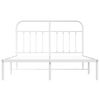 vidaXL Bedframe met hoofdbord metaal wit 140x190 cm