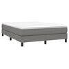 vidaXL Boxspring met matras stof donkergrijs 140x190 cm