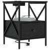 vidaXL Nachtkastje Zwart Eiken 41,5 x 40,5 x 55 cm Bewerkt hout