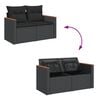 vidaXL 9-delige Loungeset met kussens poly rattan zwart