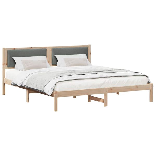 vidaXL Bedframe Donkergrijs 180 x 200 cm Massief grenenhout