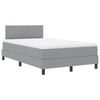 vidaXL Boxspringbed met hoofdeinde Lichtgrijs 120 x 190 cm Stof
