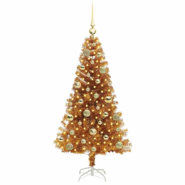 vidaXL Kerstboom met 150 LED met standaard Goud 120 cm PET